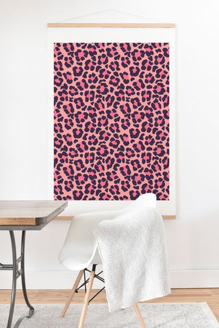 Avenie Leopard Print Coral Pink Art Print And Hanger