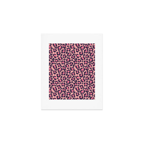Avenie Leopard Print Coral Pink Art Print