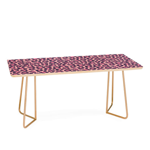 Avenie Leopard Print Coral Pink Coffee Table