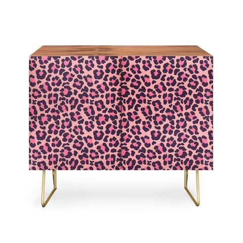 Avenie Leopard Print Coral Pink Credenza