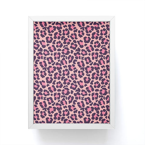 Avenie Leopard Print Coral Pink Framed Mini Art Print