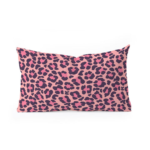 Avenie Leopard Print Coral Pink Oblong Throw Pillow
