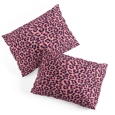 Avenie Leopard Print Coral Pink Pillow Shams