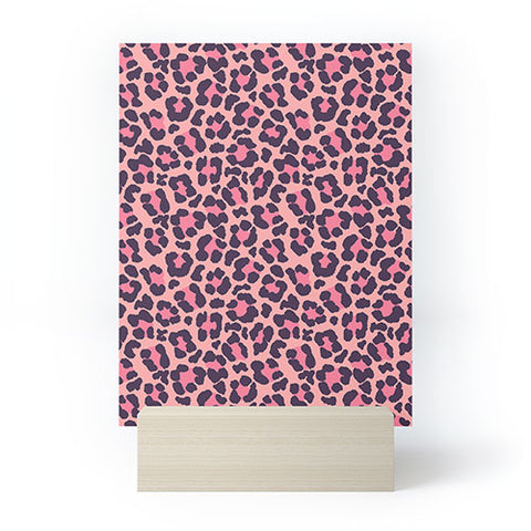 Avenie Leopard Print Coral Pink Mini Art Print