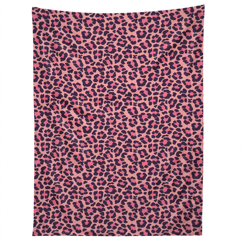 Avenie Leopard Print Coral Pink Tapestry