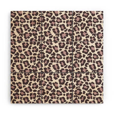 Avenie Leopard Print Light Wood Wall Mural