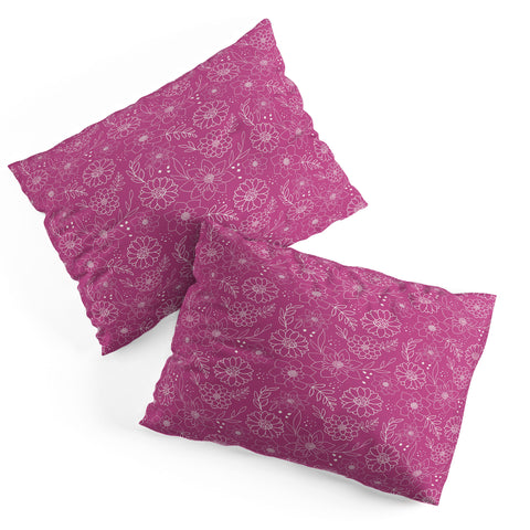 Avenie Lineart Garden Violet Pillow Shams