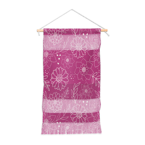 Avenie Lineart Garden Violet Wall Hanging Portrait