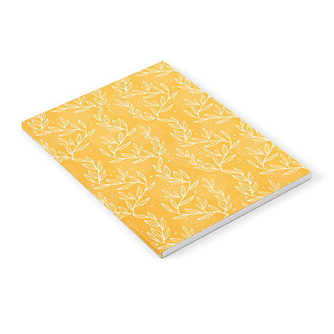 Avenie Lineart Vine Leaves Gold Notebook
