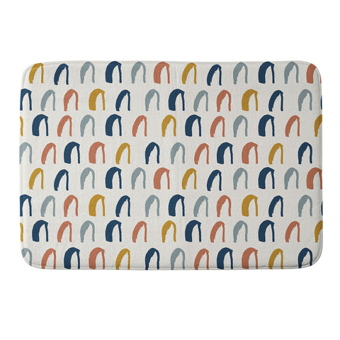 Avenie Little Arches Blue and Yellow Memory Foam Bath Mat
