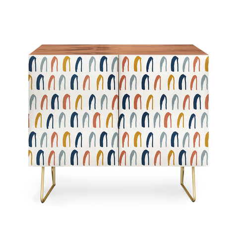 Avenie Little Arches Blue and Yellow Credenza