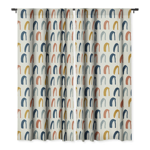 Avenie Little Arches Blue and Yellow Blackout Non Repeat