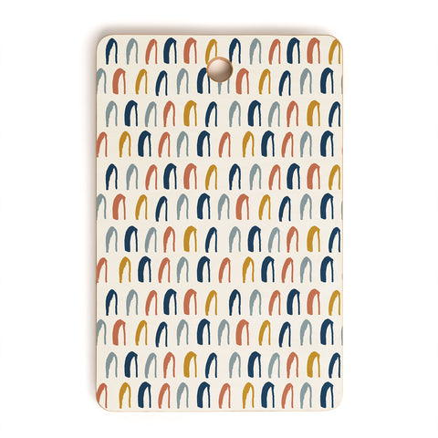 Avenie Little Arches Blue and Yellow Cutting Board Rectangle