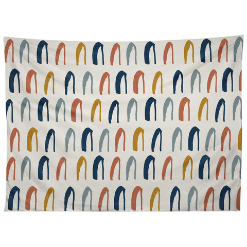 Avenie Little Arches Blue and Yellow Tapestry