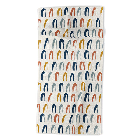 Avenie Little Arches Blue and Yellow Beach Towel