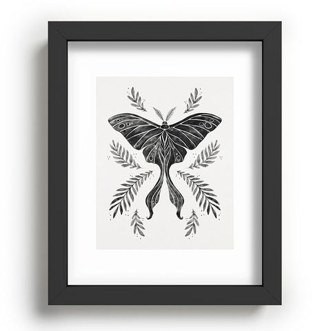 Avenie Luna Moth Black and White Recessed Framing Rectangle