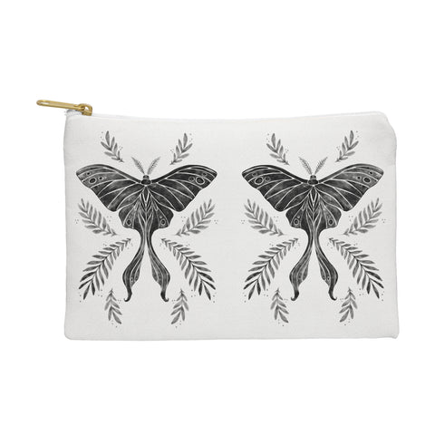 Avenie Luna Moth Black and White Pouch
