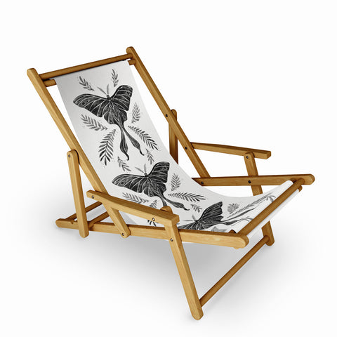 Avenie Luna Moth Black and White Sling Chair