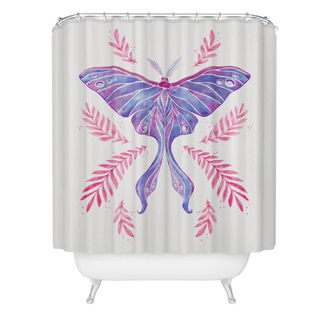 Avenie Luna Moth Blue Violet Shower Curtain