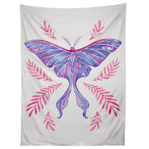Avenie Luna Moth Blue Violet Tapestry
