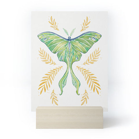 Avenie Luna Moth Classic Green Mini Art Print