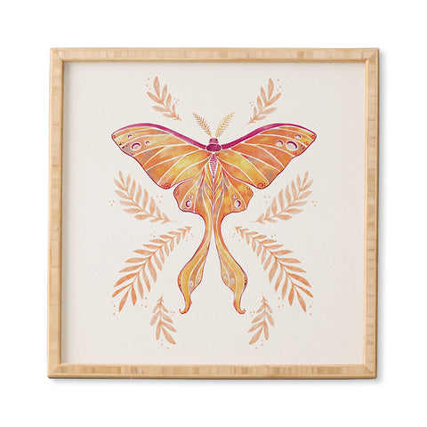 Avenie Luna Moth Fall Orange Framed Wall Art