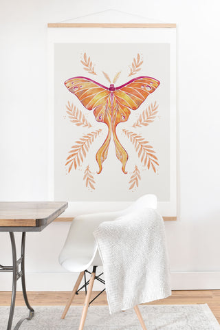Avenie Luna Moth Fall Orange Art Print And Hanger