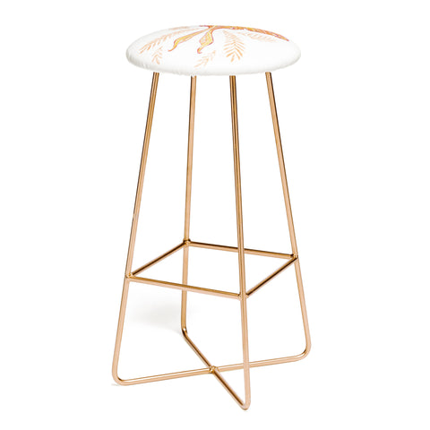 Avenie Luna Moth Fall Orange Bar Stool