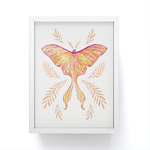 Avenie Luna Moth Fall Orange Framed Mini Art Print
