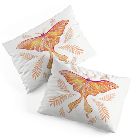 Avenie Luna Moth Fall Orange Pillow Shams