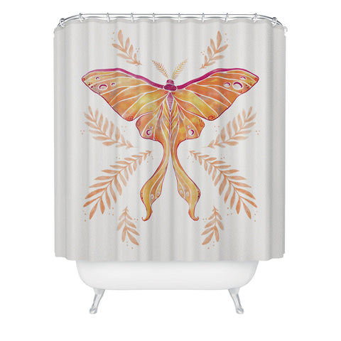 Avenie Luna Moth Fall Orange Shower Curtain