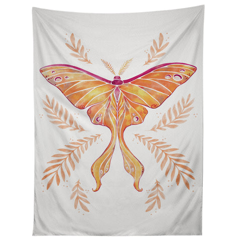 Avenie Luna Moth Fall Orange Tapestry