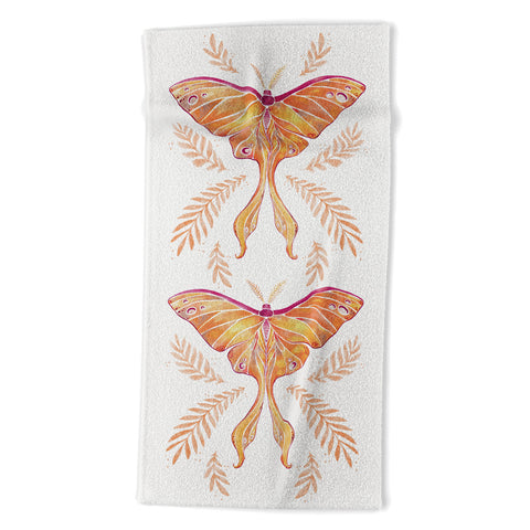 Avenie Luna Moth Fall Orange Beach Towel