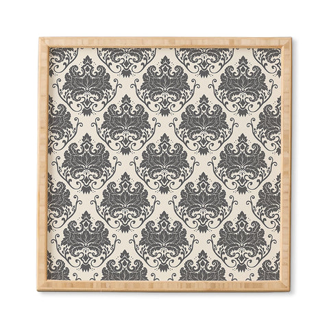 Avenie Luxury Damask Neutral Framed Wall Art