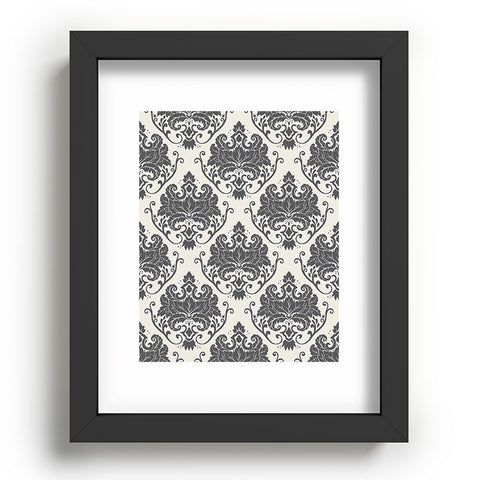 Avenie Luxury Damask Neutral Recessed Framing Rectangle
