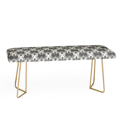 Avenie Luxury Damask Neutral Bench