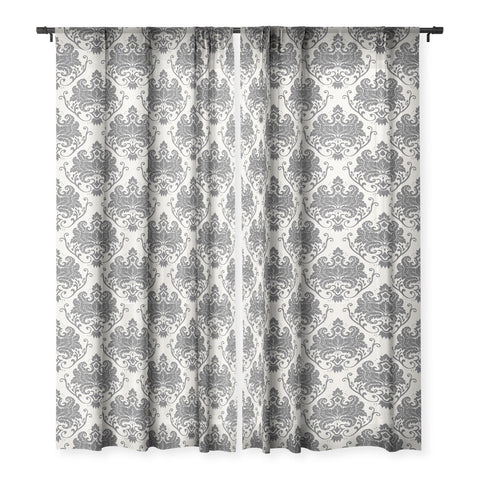Avenie Luxury Damask Neutral Sheer Non Repeat
