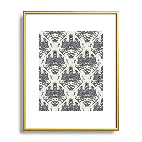 Avenie Luxury Damask Neutral Metal Framed Art Print