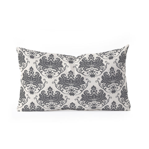 Avenie Luxury Damask Neutral Oblong Throw Pillow