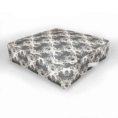 Avenie Luxury Damask Neutral Outdoor Floor Cushion