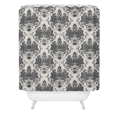 Avenie Luxury Damask Neutral Shower Curtain