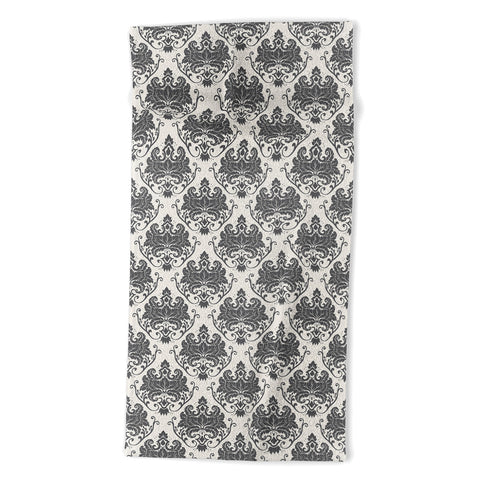 Avenie Luxury Damask Neutral Beach Towel