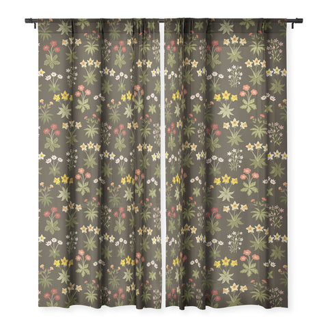 Avenie Magical Menagerie Botanicals Sheer Window Curtain