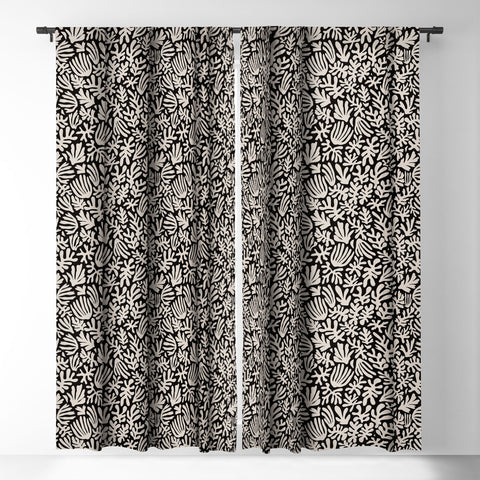 Avenie Matisse Inspired Shapes Black I Blackout Window Curtain