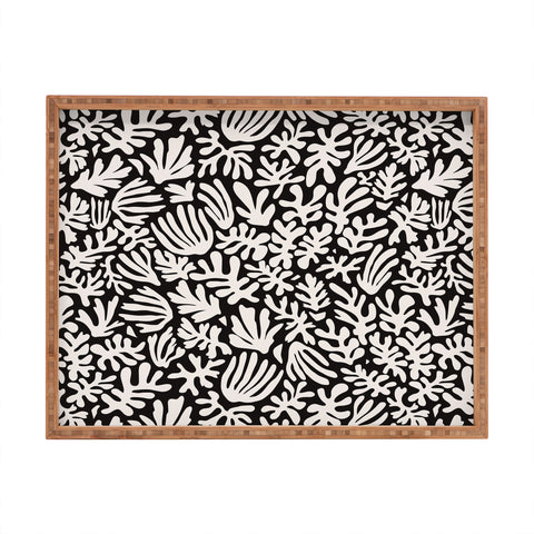 Avenie Matisse Inspired Shapes Black I Rectangular Tray
