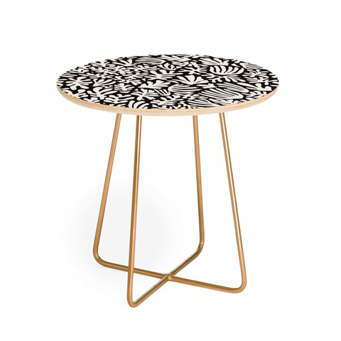 Avenie Matisse Inspired Shapes Black I Round Side Table