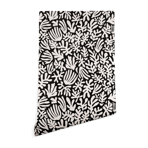 Avenie Matisse Inspired Shapes Black I Wallpaper