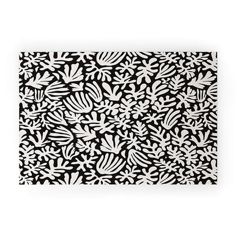Avenie Matisse Inspired Shapes Black I Welcome Mat