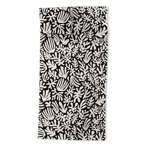 Avenie Matisse Inspired Shapes Black I Beach Towel