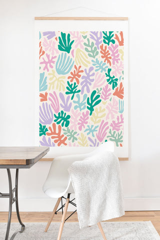 Avenie Matisse Inspired Shapes Pastel Art Print And Hanger